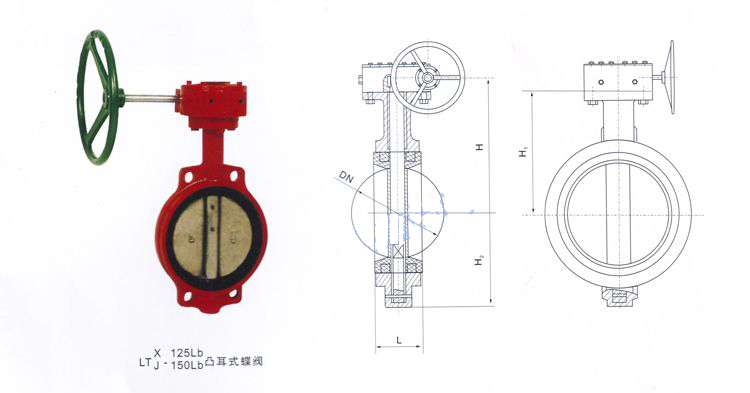 D371X對(duì)夾式襯膠蝶閥